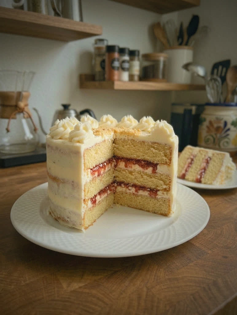 Pastel de vainilla con decoración de fondant